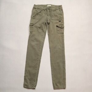 Maurices Green Cargo Y2K Punk Streetwear Junior Miss Buckle Cotton Pants XXS 1/2